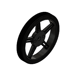 60 mm wheel for MG90S 360 degree continuous rotation servo, CAD model